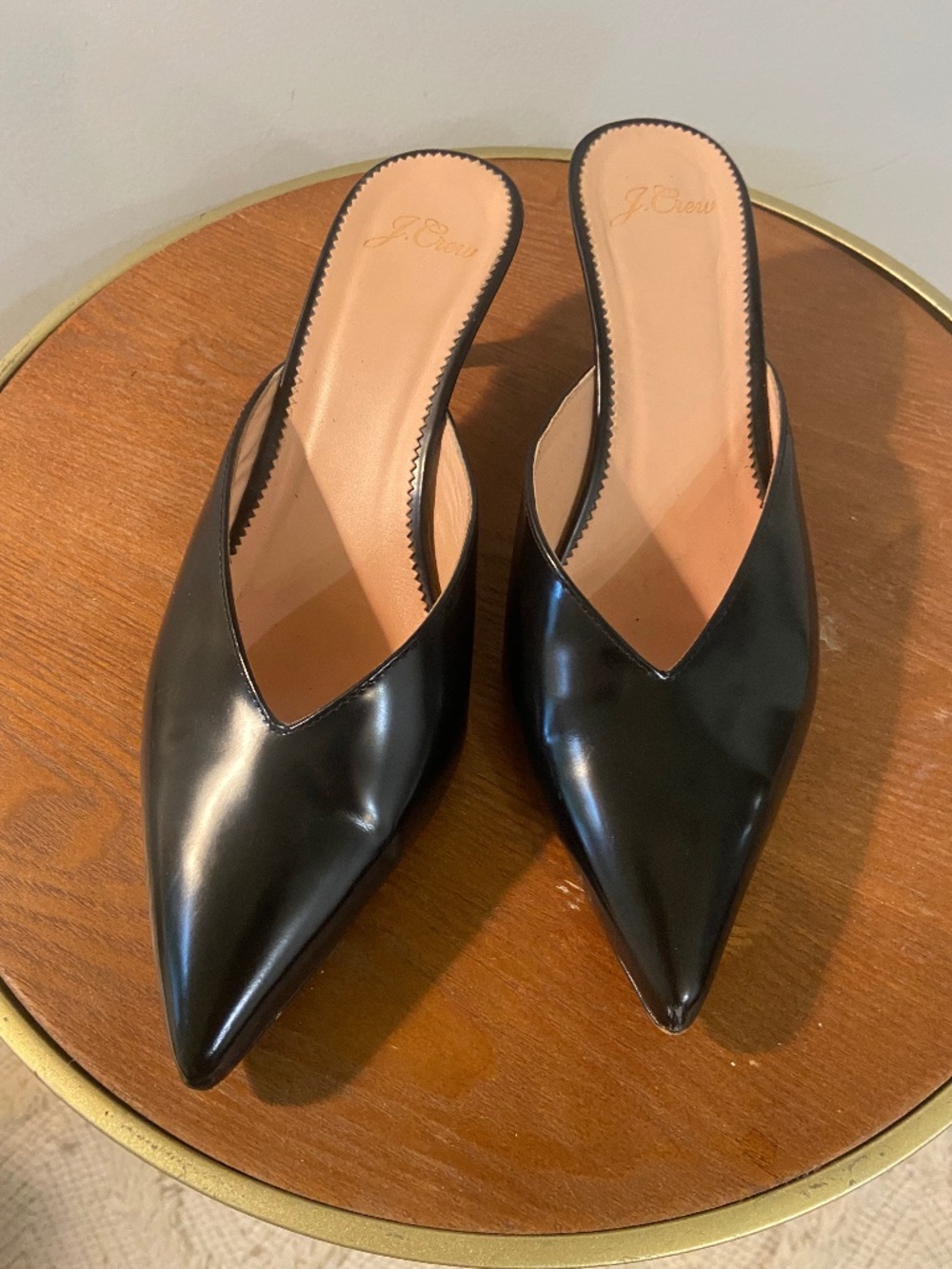 J. Crew leather kitten heel mules